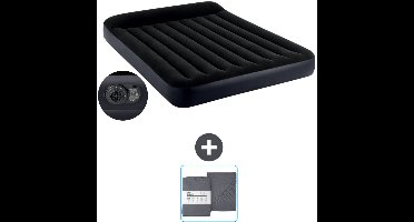 Intex Luchtbed - 2-Persoons - 152 x 203 x 25 cm - Blauw - Inclusief pomp en Hoeslaken