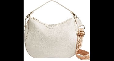 Ted Baker Leren Schoudertas Esiah Webbing Slouchy Leather Hobo Bag Ecru Wit
