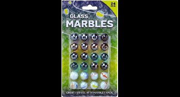 Johntoy Knikkers Junior 16 Mm Glas 24 Stuks