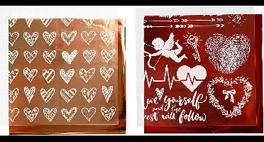 Creotime Decoratiefolie En Transfervel Roségoud/rood 15 X 15 Cm