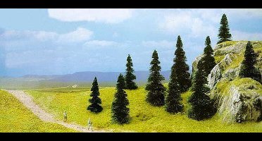 Busch - 10 Stecktannen H0 (Bu6405) - modelbouwsets, hobbybouwspeelgoed voor kinderen, modelverf en accessoires