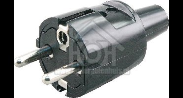 Q-Link Stekker 16A 3600W RA zwart Stekker van PVC 5421412