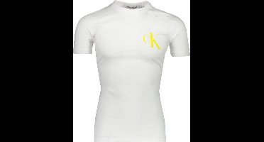 Calvin Klein T-shirt Wit Getailleerd - Maat XL - Heren - Lente/Zomer Collectie - Katoen