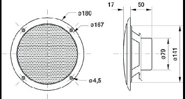 Visaton FR 16 WP - 4 Ohm 6.5 inch 16 cm Breedband-luidspreker 60 W 4 Ω Zwart Zeewaterbestendig