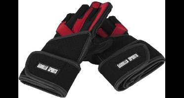 Gorilla Sports Luxe Fitness Handschoenen - Leer - met polsbandage - S