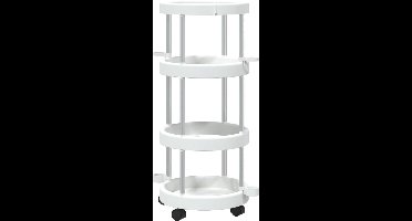 vidaXL - Schoonmaakwagen - met - opbergmand - aluminium