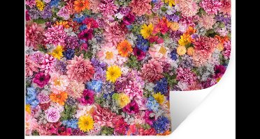 Muurstickers - Sticker Folie - Bloemen - Kleuren - Collage - 30x20 cm - Plakfolie - Muurstickers Kinderkamer - Zelfklevend Behang - Zelfklevend behangpapier - Stickerfolie