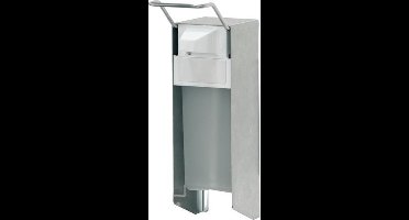 ingo-man® ELS 26 A/25, dispenser voor vloeibare zepen en desinfectiemiddelen, voor 500 ml standaard Euroflessen, lange bedieningshendel, geanodiseerd aluminium, mat zilver, verwisselbare 25 ml roestvrijstalen pomp met rechte aanzuigslang