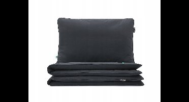 Basic Grafiet Katoenen Dekbedovertrek Set 160x200 cm + 2 Kussenslopen