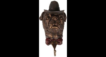 Baroque - Ophanghaak - Wandhaak Buldog 22 cm - Goud - Resin - 9x22x12.5 - Polyresin