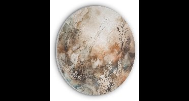 Akoestisch wandpaneel rond 30x30 cm - Vilt schilderij Abstract - Beige - Verf - Kunst - Natuur - Bloemen - Ronde akoestische panelen - Geluidsdempende wanddecoratie - Geluidsisolatie wandcirkel - Muurdecoratie geluidspanelen
