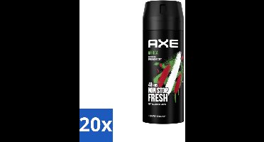 20 x Axe - Deodorant Bodyspray - 48hrs Non Stop Fresh - Africa - Mandarin & Sandalwood - 150 ml - Deodorant Bodyspray - Geurbeheersing - 48 Uur Bescherming - Mandarijn En Sandelhout - AXE Africa