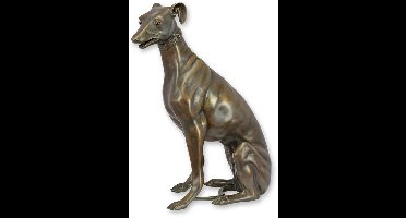 Bronzen beeld - Windhond - sculptuur - 43,1 cm hoog