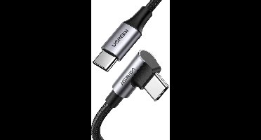 UGREEN 100W USB C naar USB C Kabel Hoek PD 3.0 PPS Oplaadkabel USB-C 90 graden compatibel iPhone 15 Pro Max, Galaxy S24 Ultra, M2 MacBook Pro/Air iPad Pro 12.9 iPad Mini 6 Steam Deck enz. (1m)