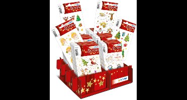 Kerstdecoratie stickervellen 'Glinsterende Kersttijd'