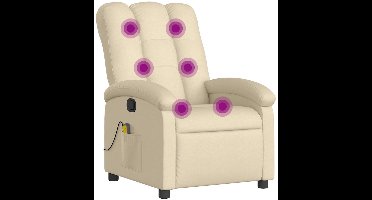 vidaXL - Massagestoel - verstelbaar - stof - crèmekleurig