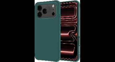 Hoesje - Geschikt voor Apple iPhone 17 Pro - Sterk & Shockproof - Hoes Cover - Siliconen Case - Donkergroen