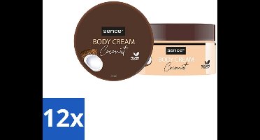 12 x Sence Bodycrème Coconut 200 ml - Kokosolie - Lichaamscrème - Hydratatie - Huidverzorging - Kokosgeur