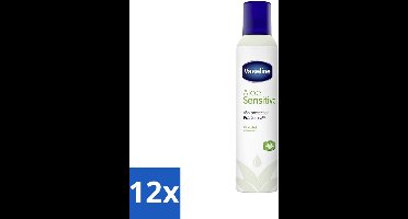 12 x Vaseline - Aloe Sensitive - Deospray - Zacht voor de Huid - 250 ml - Deodorant Voor Gevoelige Huid - Frisheid - Zachte Huid - Anti-transpirant - Aloë Vera