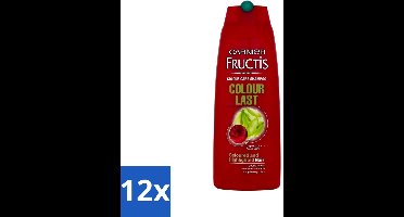 12 x Garnier - Fructis - Shampoo - Colour Last - 250 ml - Kleurbehoud - Gekleurd Haar - Antioxidant - Haarvoeding - Haarbescherming