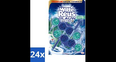 24 x Witte Reus Toiletblok Blauw Actief Eucalyptus 2 stuks per verpakking - Toiletblok - Reinigend Schuim - Blauw Water - Kalkaanslag - Vuil