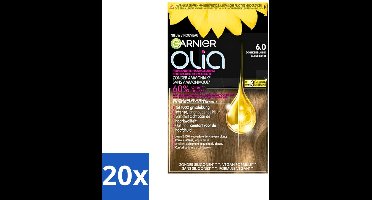 20 x Garnier - Olia 6 - Haarkleuring - Donkerblond - Zonder Ammoniak - Intense Langhoudende Kleur - 100% Grijsdekking - Haarkleuring - Permanent Haarkleuring - Donkerblond - Zonder Ammoniak - 100% Grijsdekking