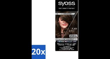 20 x SYOSS - Metallics Haarverf 3-89 Bronze Coffee - Intense Metallic Glans - Haarverf - Permanent Haarverf - Intense Metallic Glans - Bronze Coffee - Haarkleur