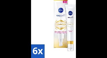 6 x NIVEA - Oogcrème - CELLular LUMINOUS630 - Tegen donkere kringen, wallen & rimpels - Voor alle huidtypen - Met Hyaluronzuur & Cafeïne - 15 ml - NIVEA Oogcreme - Oogcontourcrème - Donkere Kringen - Wallen - Rimpels