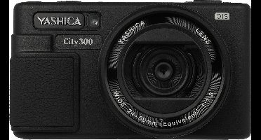Yashica - City 300 Zwart incl. QuickFlash Mini Camera Flash (50MP) - Compactcamera