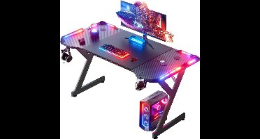 MKSS® Gaming Bureau met LED Verlichting - Computertafel - Computermeubel