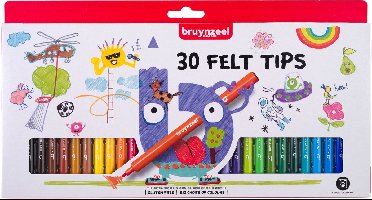 Viltstift Bruynzeel Kids set à 30 kleuren | 6 stuks