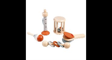 Muziekinstrumentenset - 5-delig Montessori Houten Speelgoed - Muziekspeelgoed vanaf 3 jaar - Muziekset Peuters - Instrumenten Set - Muziek Cadeau voor Kinderen