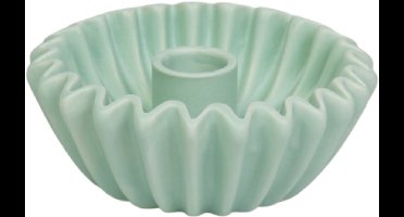 Housevitamin Plissé Kandelaar – Mint – 12×12×4,5 cm – Keramiek – Waaier Kaarshouder – Koffiefilter Design