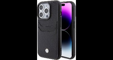 BMW Back Cover - Apple iPhone 15 Pro - Zwart - Leather Card Slot - Schokbestendig