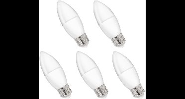 Spectrum LED Kaarslamp E27 4W - 230V - 340 Lumen - 6000K Koud wit - Helder daglicht - Energiezuinig - 5 stuks