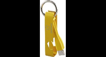 Renkforce RF-6721080 USB-kabel USB 2.0 USB-A stekker, USB-C stekker 0.15 m Geel Sleutelhanger, Flesopener