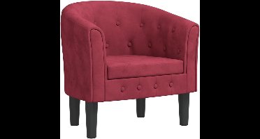 vidaXL - Kuipstoel - fluweel - wijnrood