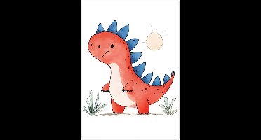 Kleurrijke dinosaurus poster kinderkamer 70x100 cm
