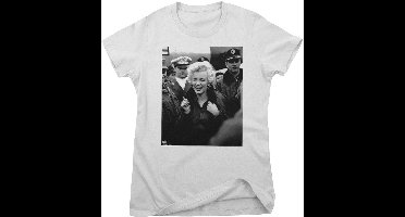 Marilyn Monroe Damen Smile In The Crowd Photo Girly Tee RD-5-MM008-DTG White-L