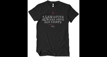Game of Thrones A Lannister Always Pays His Debts Big Tall T-Shirt WB-1-GOT006-H84-2 Black-3XL