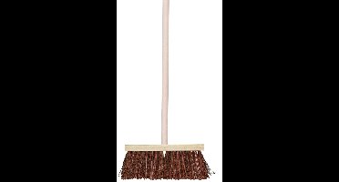 Talen Tools Straatbezem Natuurvezels - hout - 37 cm - buitenbezem - voor tegels - Steel hout van 120 cm - Harde ondergrond