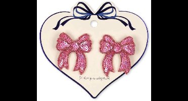 * Konges Sløjd 2ST Sequin Bow Haarspeldje | Rapture Rose