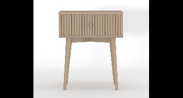 Nachtkastje Sem - Hout - Beige/Hout - Mango/Taupe - 45 x 55 x 35 cm (BxHxD)