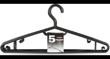 Plasticforte Kledinghangers - 20x - zwart - kunststof - 40 cm - kleerhangers