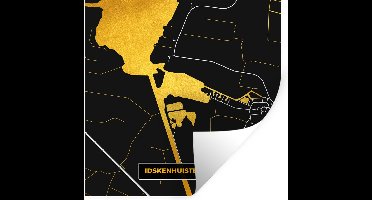 Muurstickers - Sticker Folie - Kaart - Plattegrond - Stadskaart - Idskenhuistermeer - Goud - 30x30 cm - Plakfolie - Muurstickers Kinderkamer - Zelfklevend Behang - Zelfklevend behangpapier - Stickerfolie