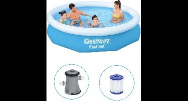 Bestway - Fast Set - Opblaasbaar zwembad inclusief filterpomp - 305x66 cm - Rond