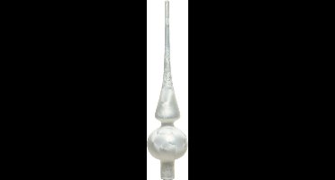Decoris Kerst piek - wit ijslak - 26 cm - glas - mat - kerstboompiek
