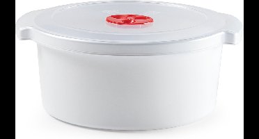 PlasticForte Magnetronschaal met deksel - 3 liter - 25x23x10 cm - voedsel opwarmen - magnetronbakje