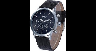 North - heren horloge - zwart - 45 mm - I-deLuxe verpakking