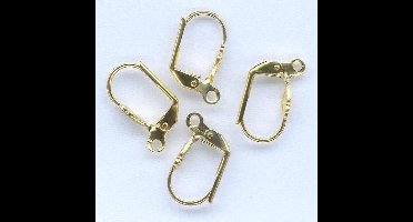 Ear wire with open ring, Gold, 4pcs